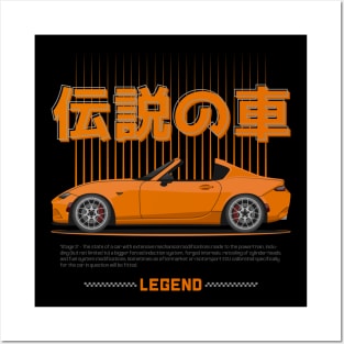 Tuner Orange ND Miata Roadster JDM Posters and Art